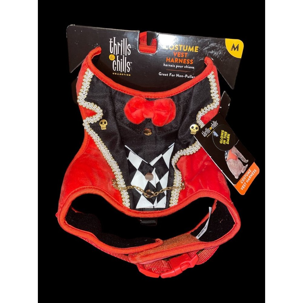 PET HALLOWEEN COSTUME VEST HARNESS-GLOWS IN THE DARK